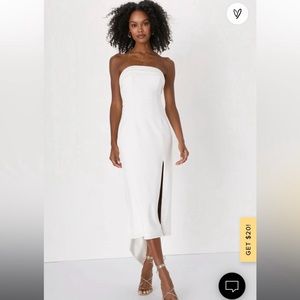 Lulus white tube dress with bow